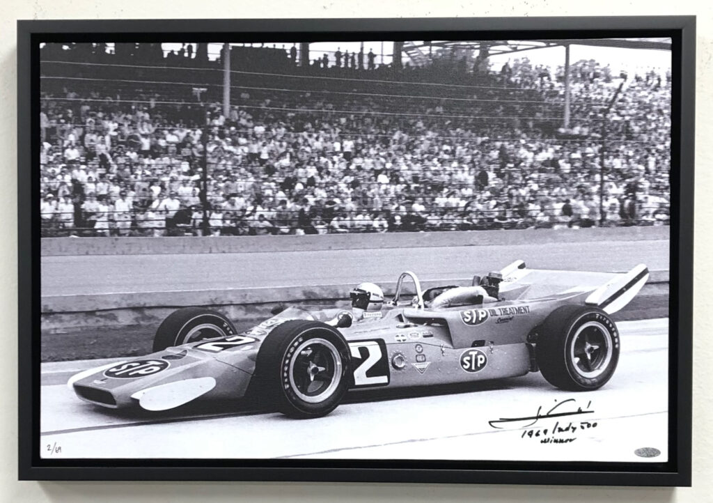 Mario Andretti 1969 Indi 500 Canvas Autographed Collectables