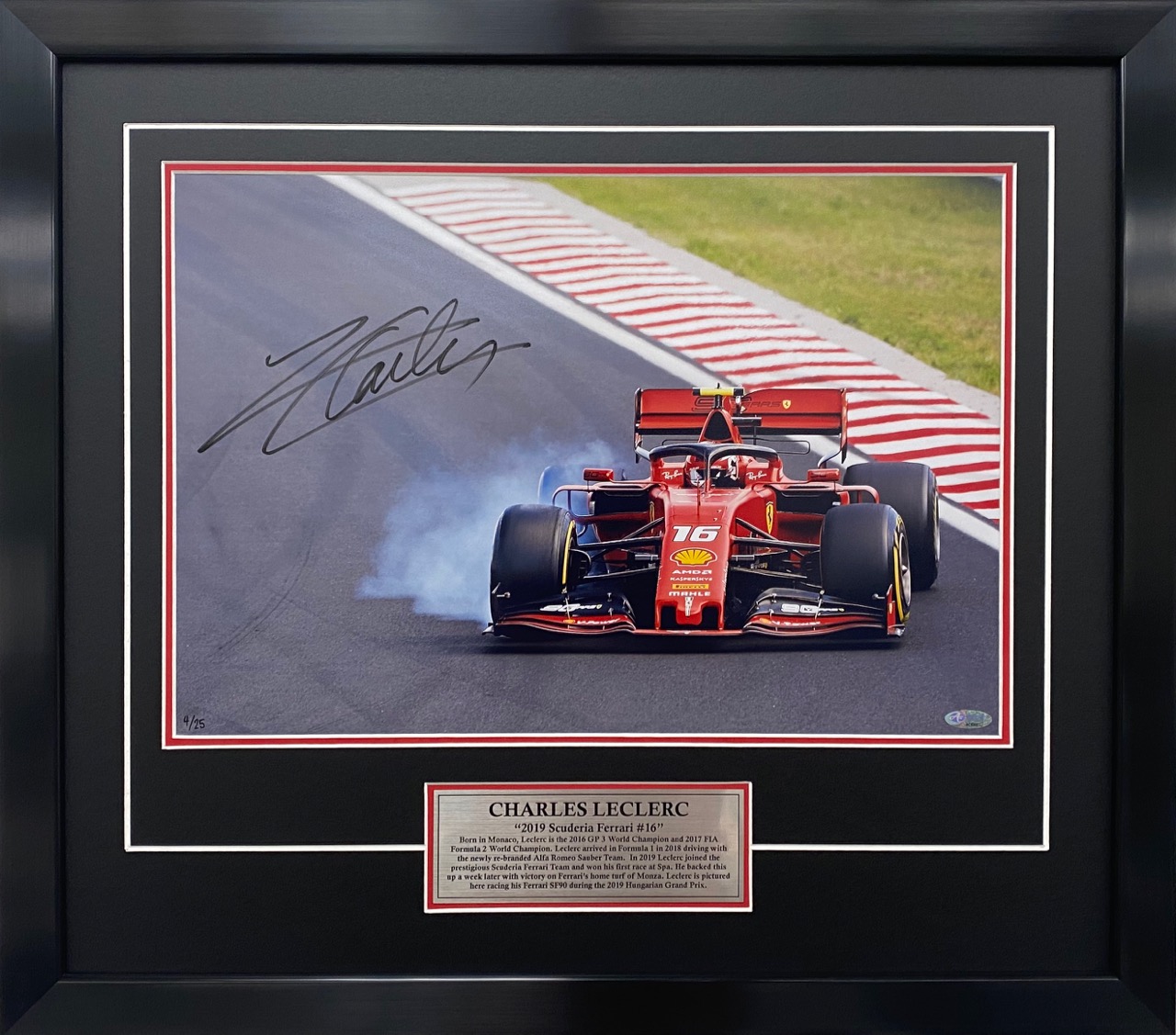 Charles Leclerc 2019 Ferrari signed locked brakes