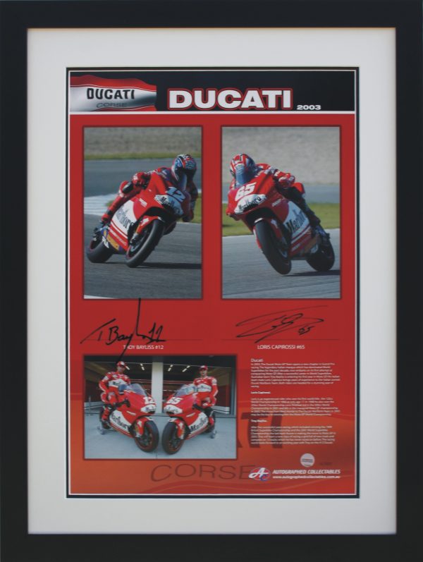 ducati 2003 motogp signed troy bayliss and loris capirossi collectibles