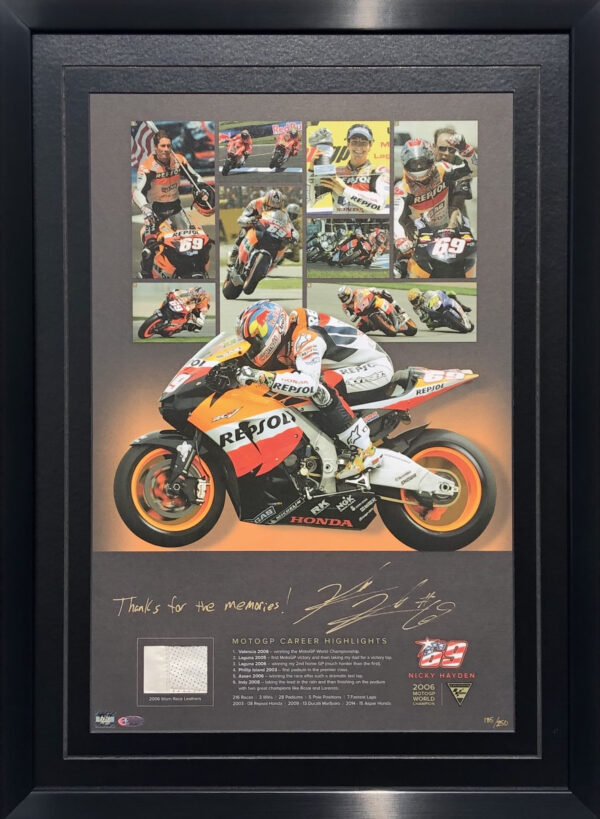 Nicky Hayden MotoGP signed memorabilia collectibles Honda
