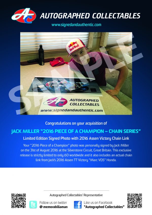 jack miller signed motogp memorabilia victory collectibles