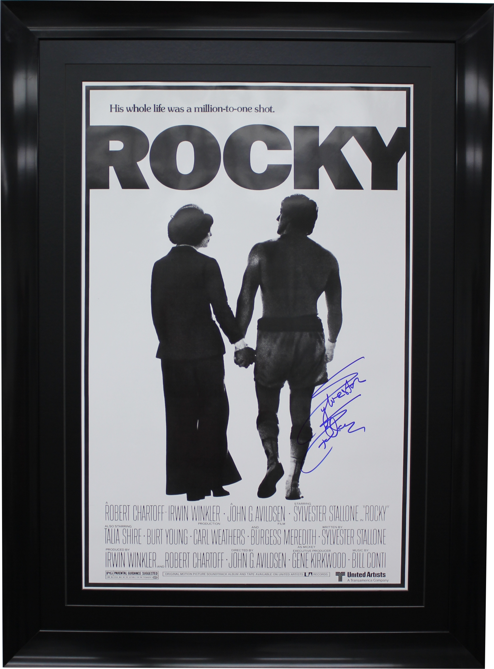 ROCKY MOVIE POSTER HIS WHOLE LIFE WAS MILLION TO ONE Premium Black Wood Frame 