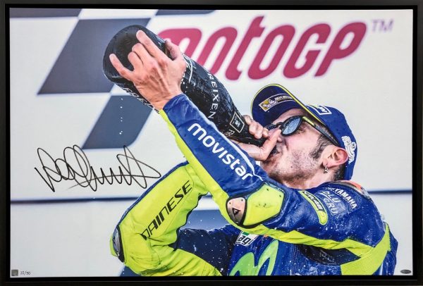 valentino rossi signed motogp yamaha silverstone podium collectibles photos