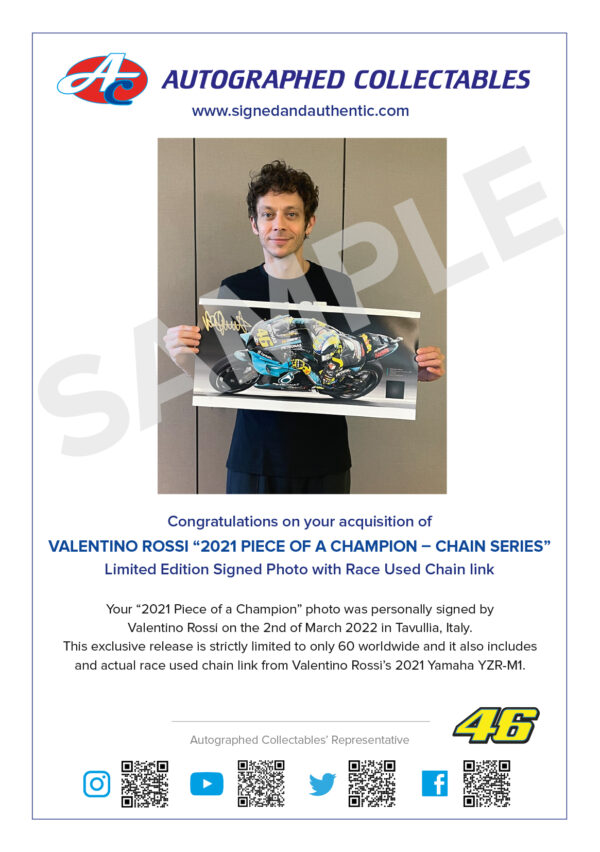 Valentino Rossi signed Yamaha MotoGP memorabilia