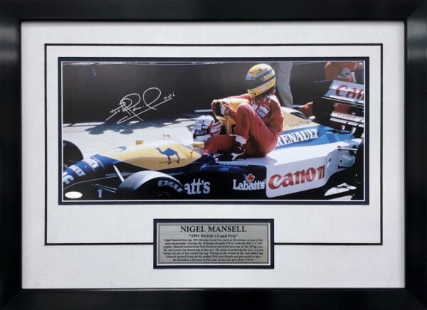 Nigel Mansell Signed WIlliams F1 senna memorabilia