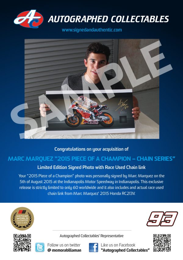 Marc marquez repsol honda signed motogp memorabilia and collectibles