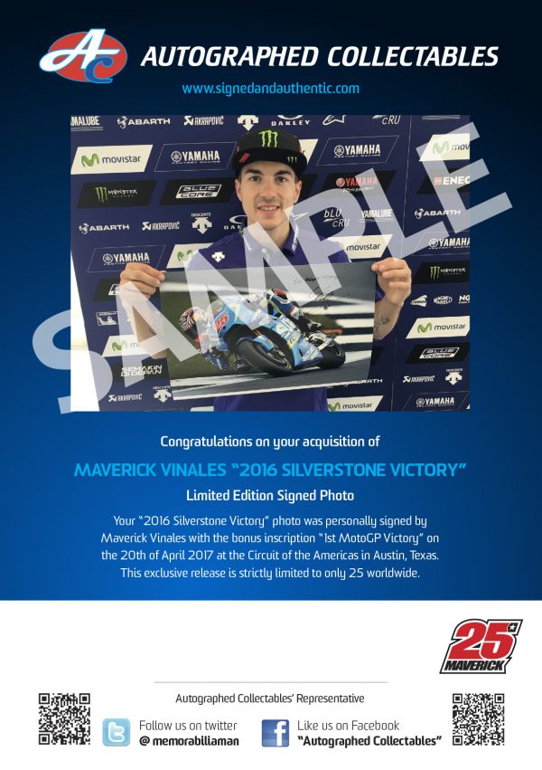 Maverick Vinales 2016 suzuki victory motogp memorabilia collectibles