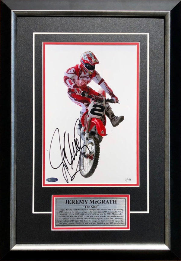 Jeremy McGrath signed Flying High Photo Supercross Honda