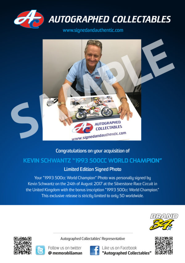 Kevin Schwantz 1993 World Champion motogp memorabilia 500cc authenticity