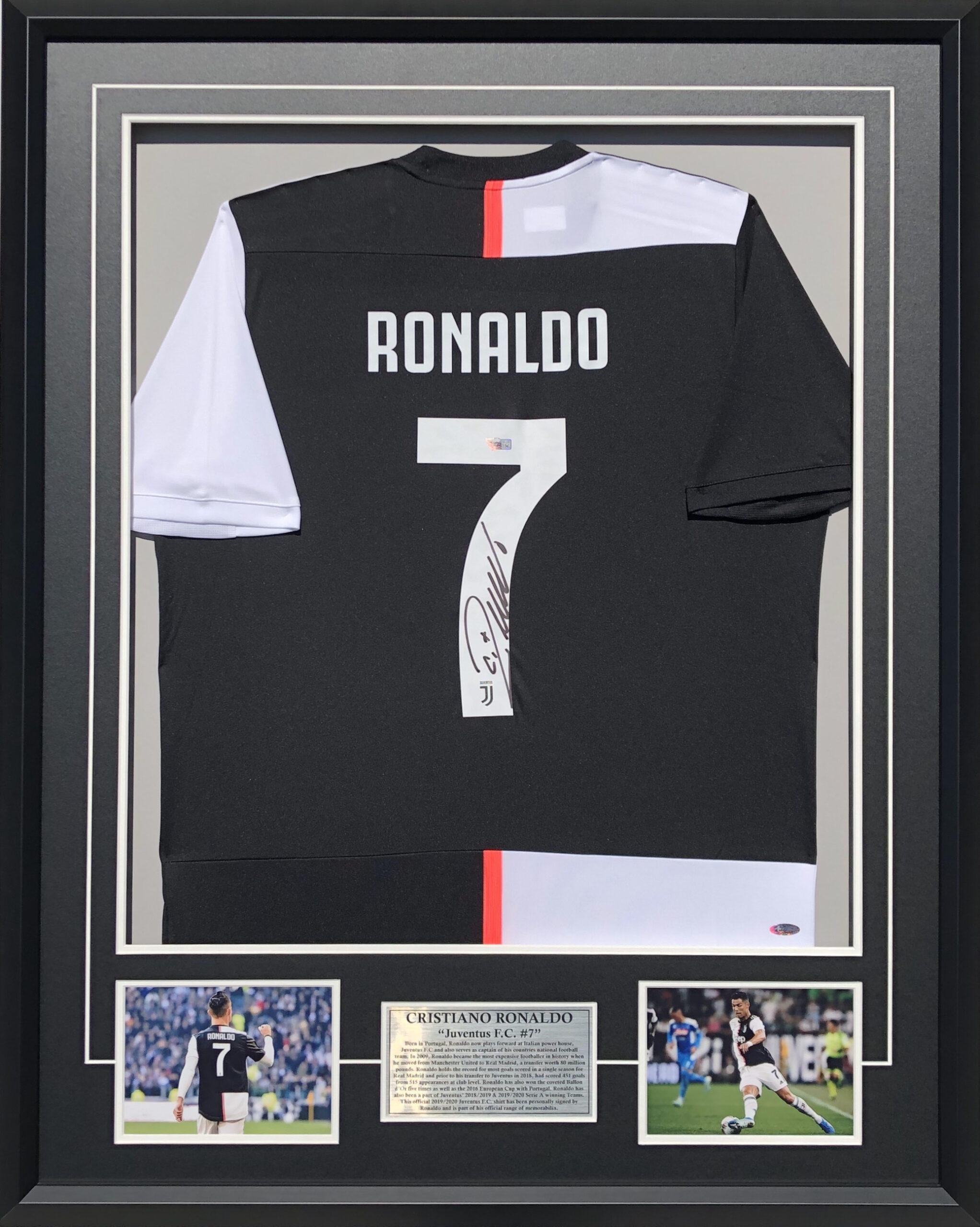 New Cristiano Ronaldo Juventus signed photo print autograph poster FRAMED MDF. 
