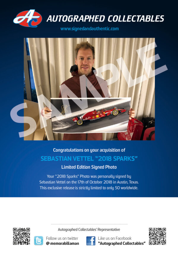Sebastian Vettel Signed Ferrari memorabilia Authenticity