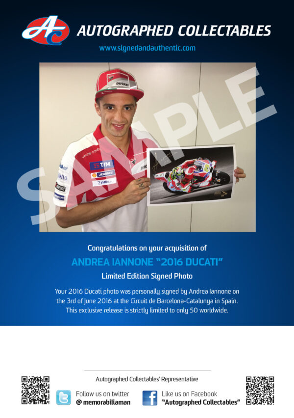 Andrea Iannone Signed Ducati MotoGP Memorabilia