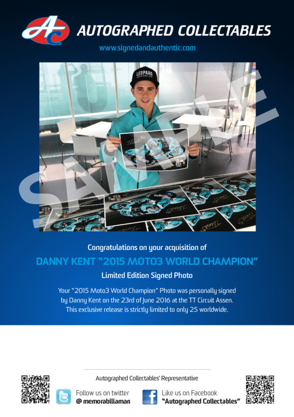 Danny Kent Moto3 World Champion Authenticity