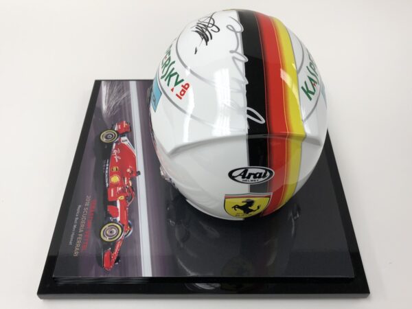 Sebasitan Vettel 2018 Mini helmet signed Ferrari