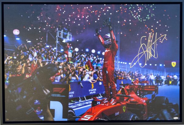 Sebastian Vettel signed Ferrari 2019 singapore victory Ferrari memorabilia