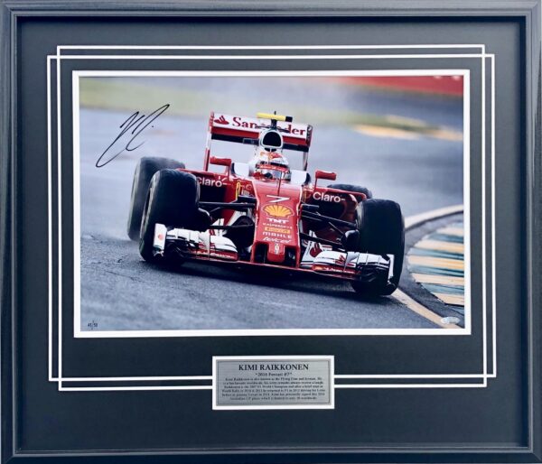Kimi Raikkonen signed F1 Ferrari memorabilia