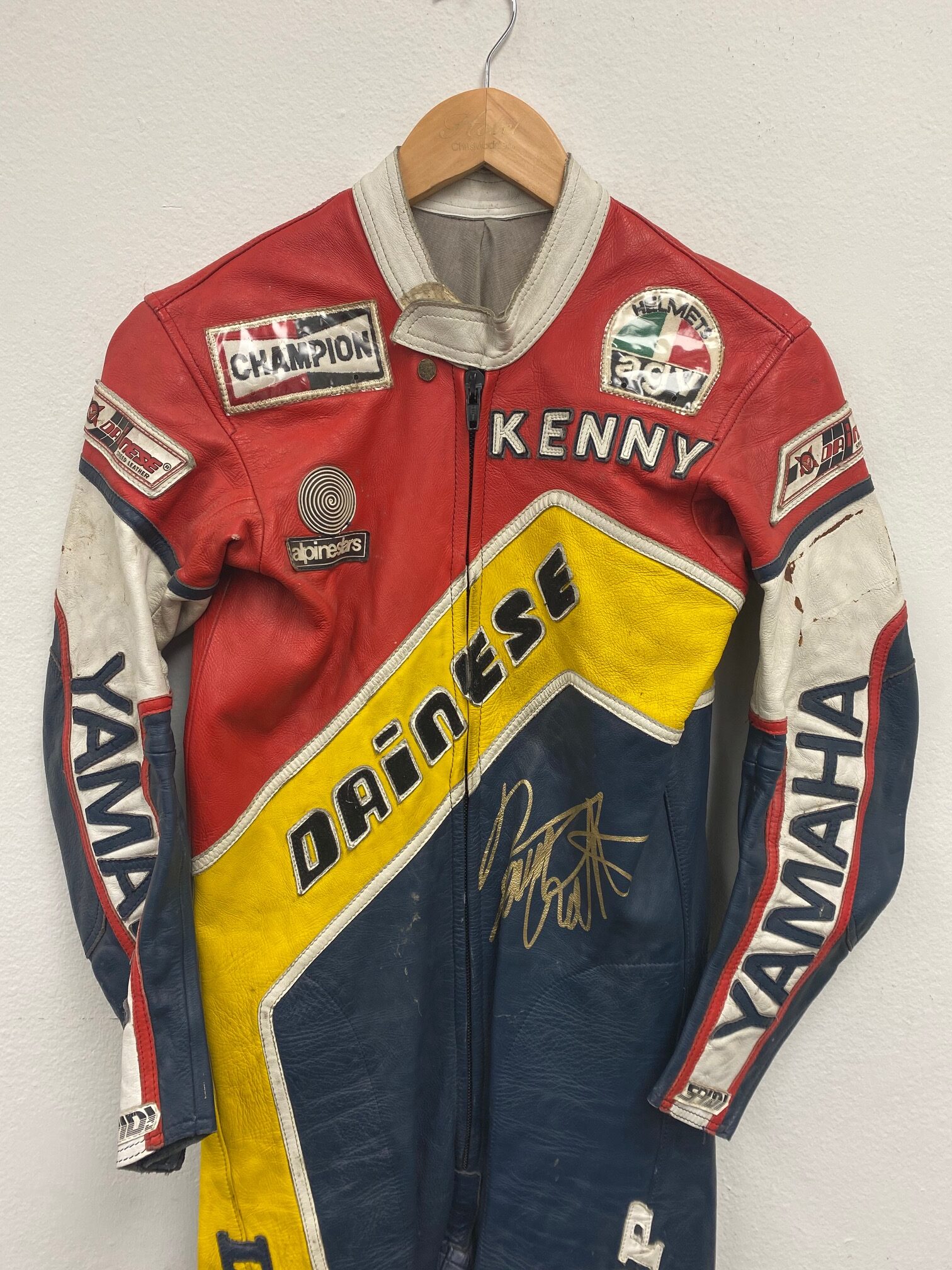 Kenny Roberts Snr Worn 1982 Dainese Leathers - Autographed Collectables