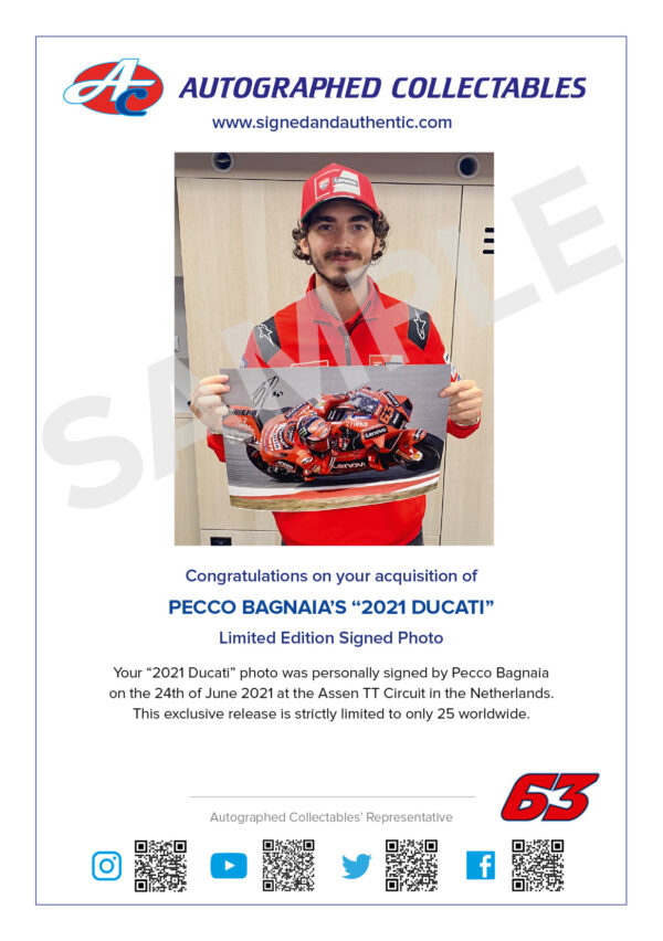 Pecco Bagnaia signed MotoGP Ducati memorabilia
