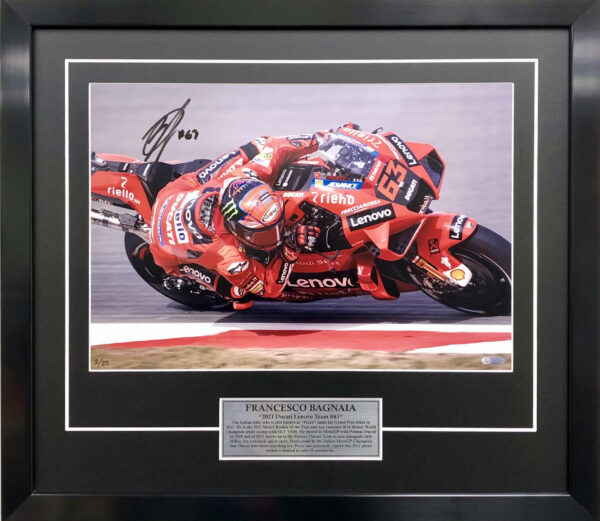 Pecco Bagnaia 2021 Signed Ducati Photo MotoGP Memorabilia