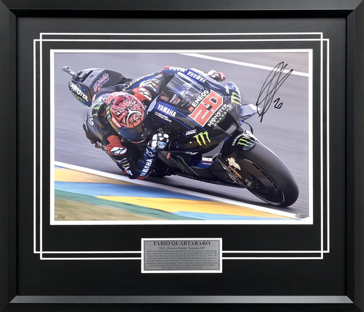 Fabio Quartararo 2021 LeMans Cornering - Autographed Collectables