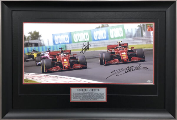 Ferrari F1 Memorabilia Vettel v Leclerc signed