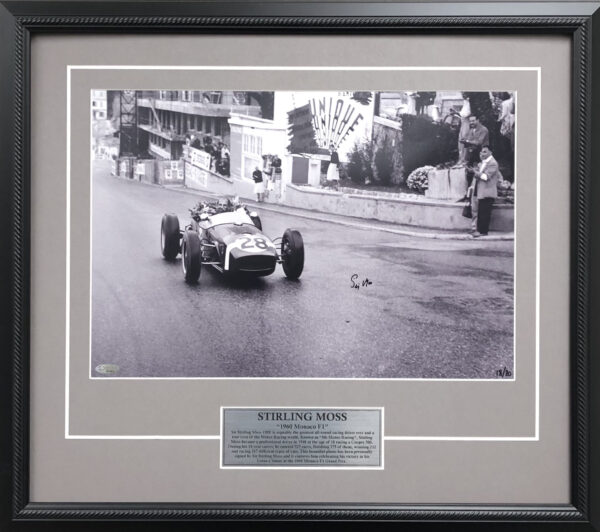 Stirling Moss Monaco F1 signed memorabilia