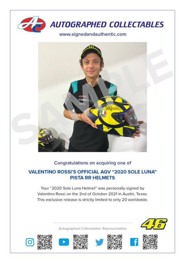 Valentino Rossi 2020 Signed MotoGP Helmet Memorabilia