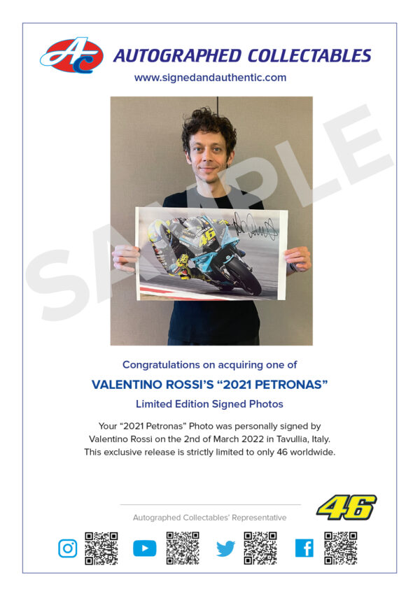 Valentino Rossi 2021 Petronas signed MotoGP Memorabilia Yamaha