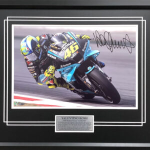 New Valentino Rossi signed autographed PRINTED on Canvas 100% cotton FRAMED 