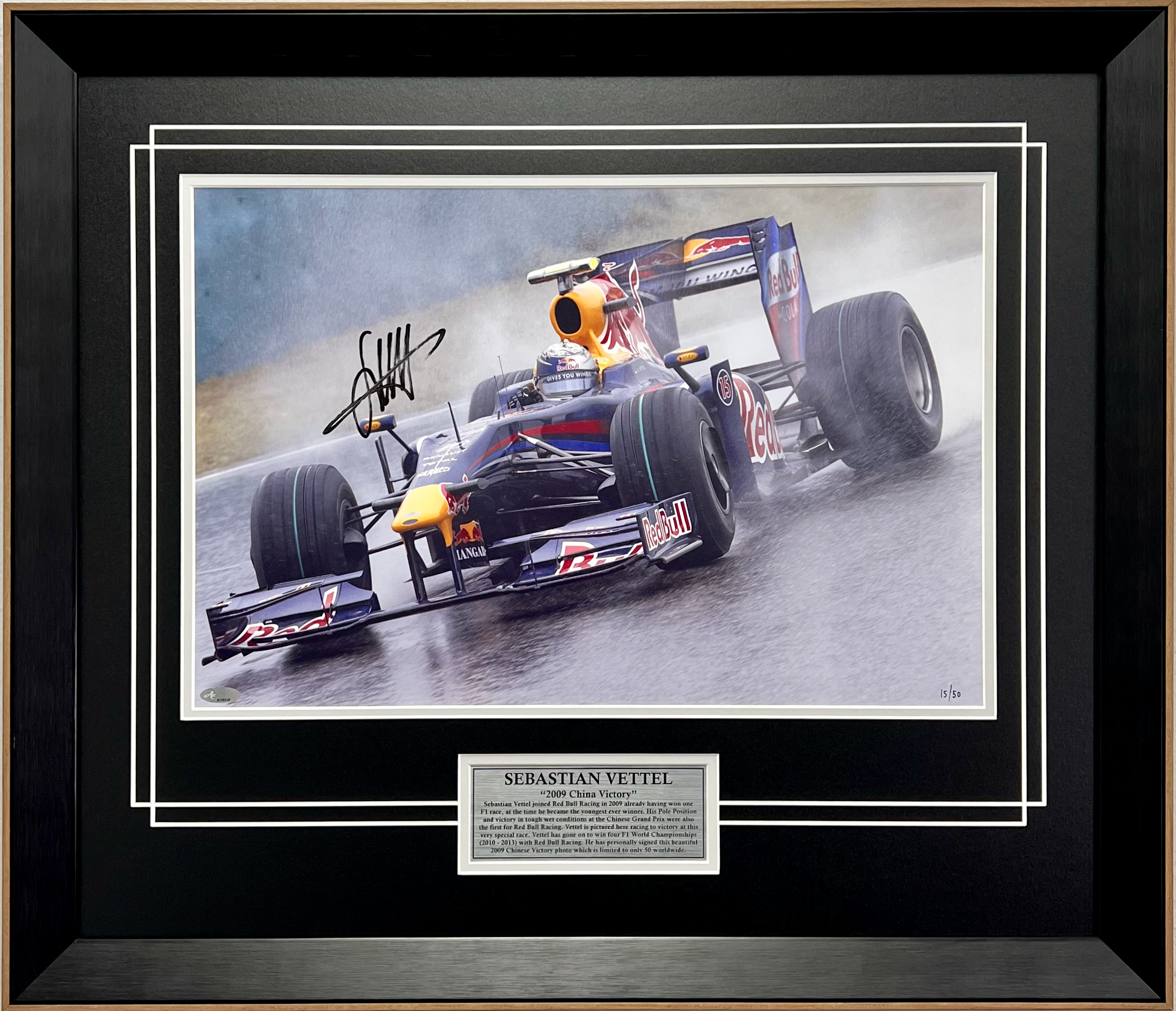 Sebastian Vettel 2009 China Victory #15 - Autographed Collectables