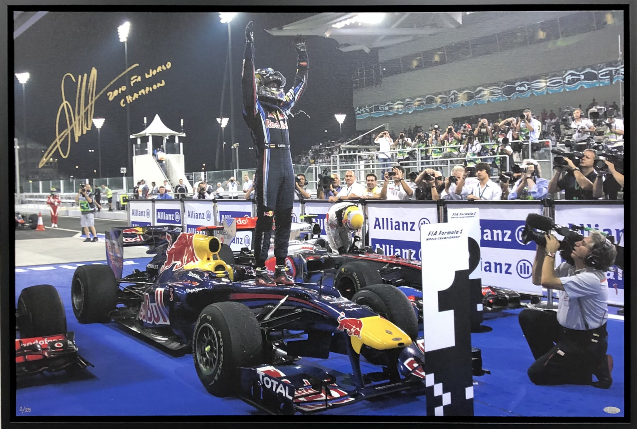 Seb Vettel 2010 Sebastian Vettel 2010 F1 World Champion Canvas - Autographed Collectables