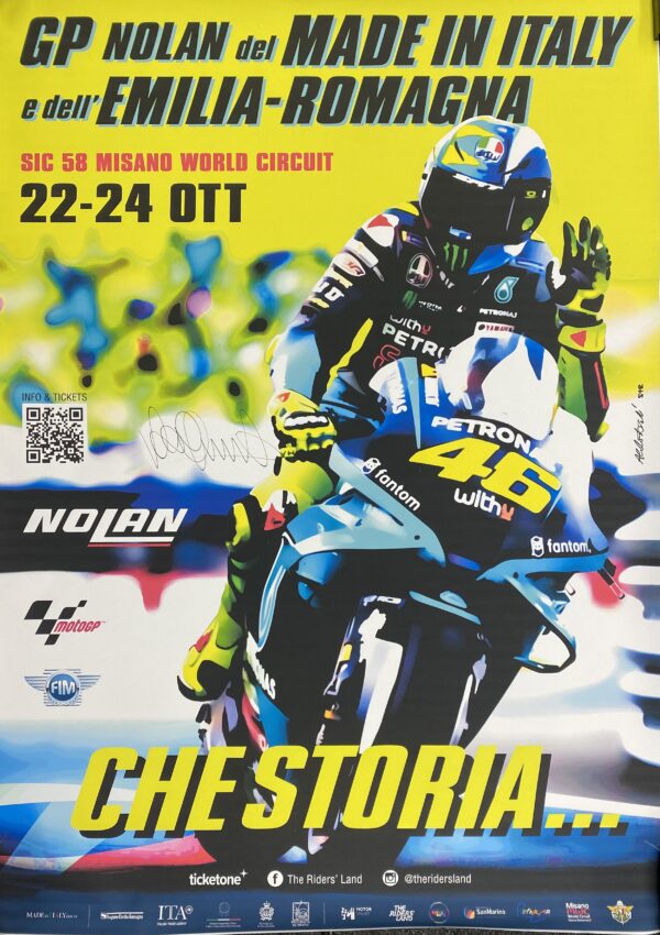 Valentino Rossi 2021 Misano Race Poster MotoGP memorabilia