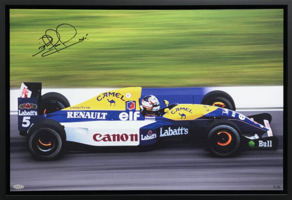 Nigel Mansell signed Williams Canvas F1 memorabilia