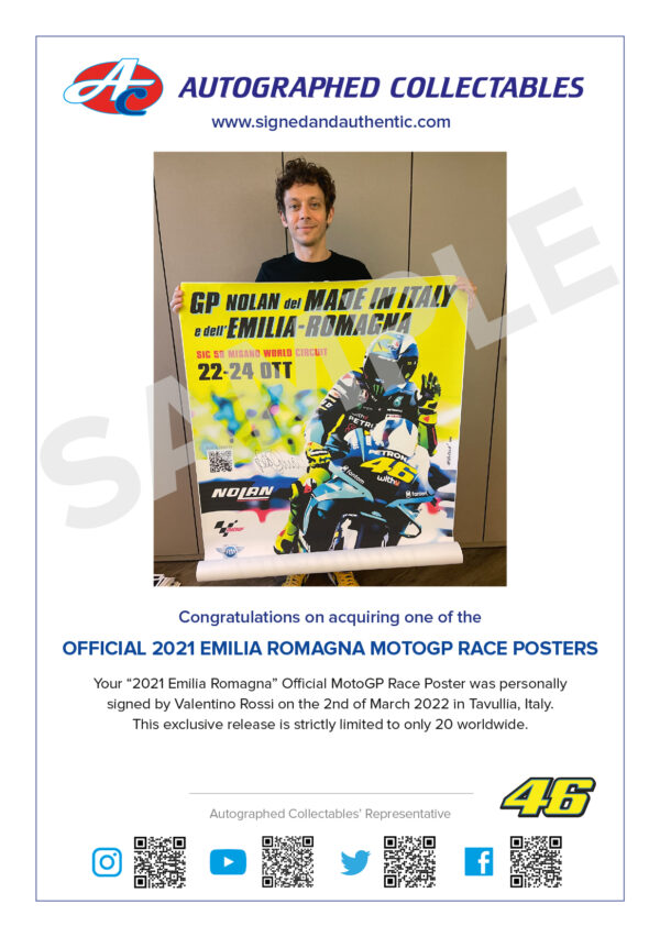 Valentino Rossi Yamaha MotoGP Misano Race Poster