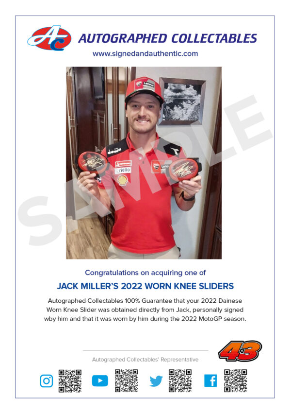 Jack Miller 2022 Knee Slider Framed authenticity ducati