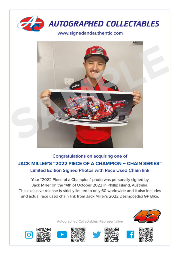 Jack Miller signed MotoGP Ducati memorabilia
