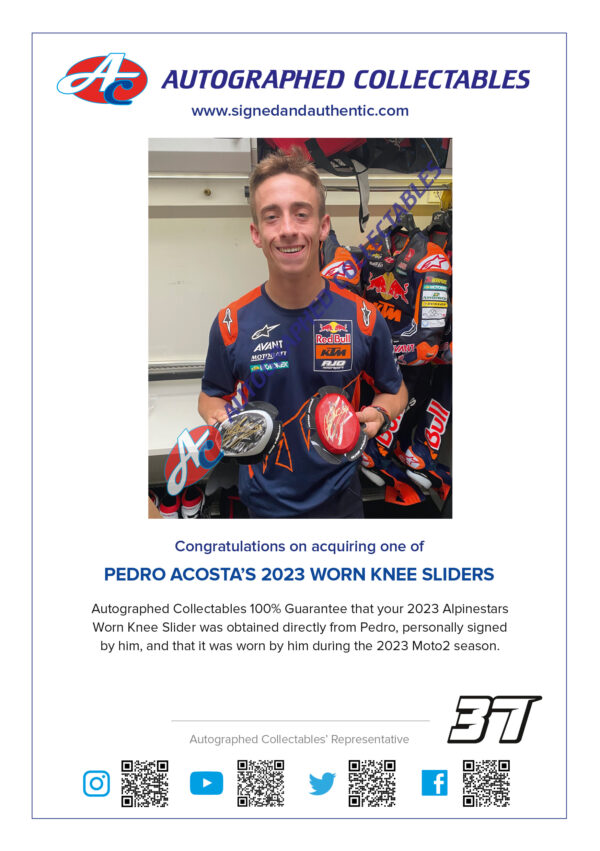 Pedro Acosta signed Knee slider motogp memorabilia