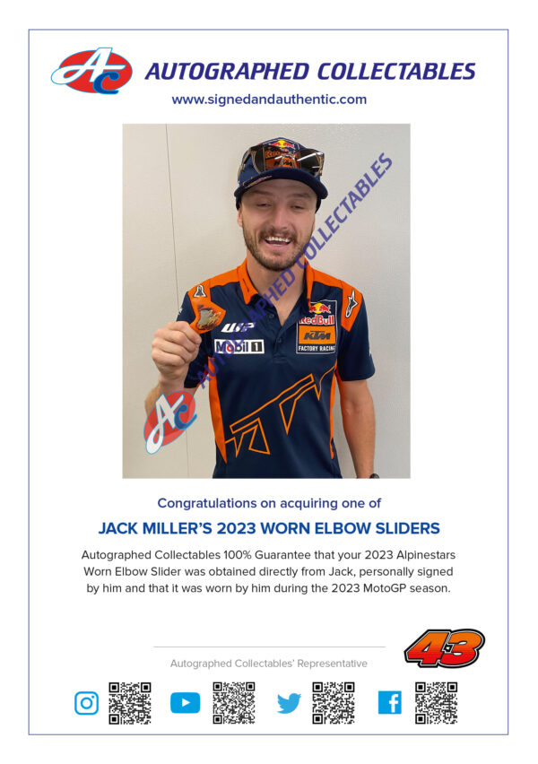 Jack Miller KTM signed MotoGP Knee Slider