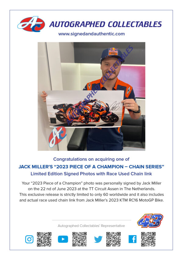 Jack Miller signed KTM MotoGP memorabilia