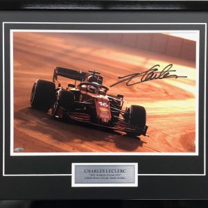 Charles Leclerc 2021 Jeddah Ferrari F1 memorabilia signed