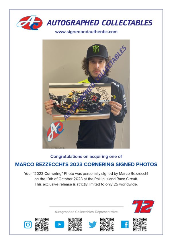 Marco Bezzecchi signed MotoGP memorabilia Ducati VR46
