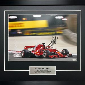 sebastian vettel 2018 F1 ferrari memorabilia signed
