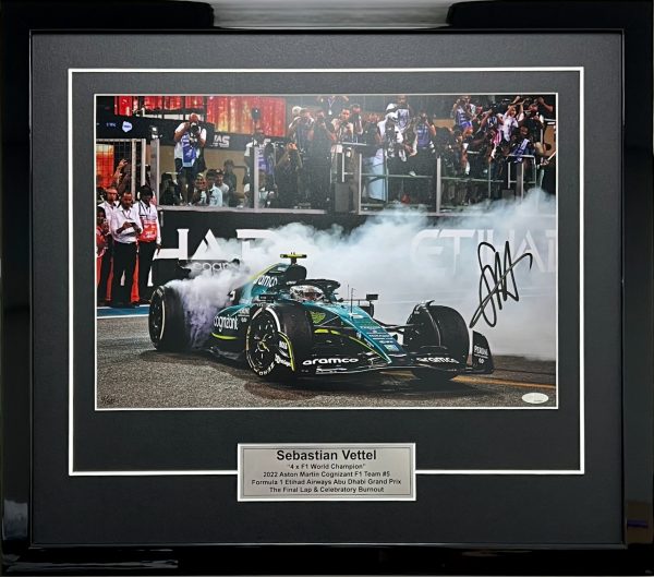 Sebastian Vettel 2022 Abu Dhabi Burnout F1 memorabilia Aston Martin