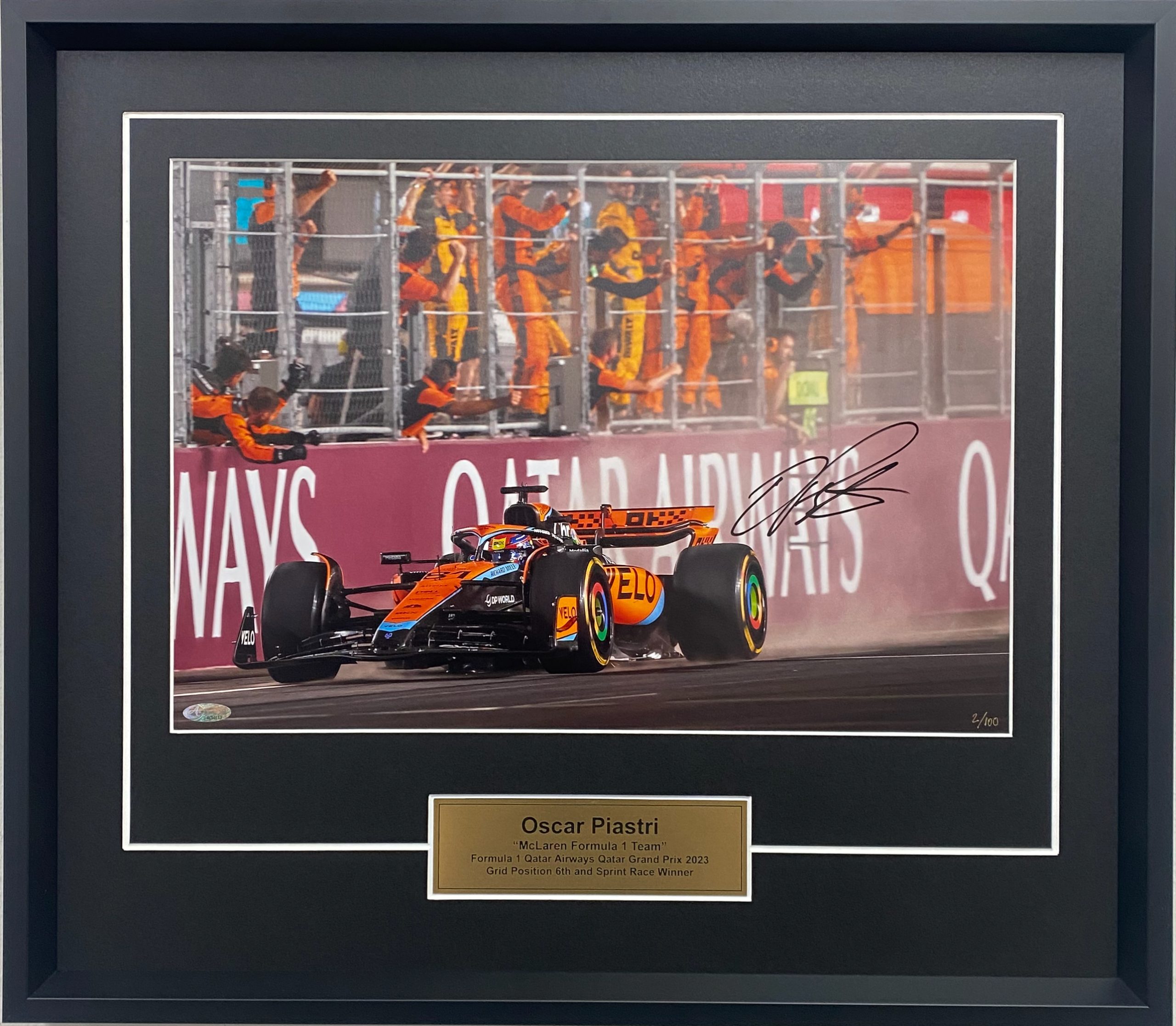 Photo Dédicacée Oscar Piastri 2023 – Format A4 (21x29,7 Cm) – Poster Avec Autographe Imprimé – Idée Cadeau F1