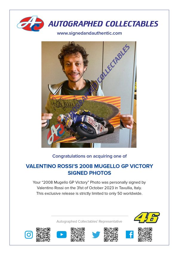 Valentino Rossi signed motogp yamaha memorabilia