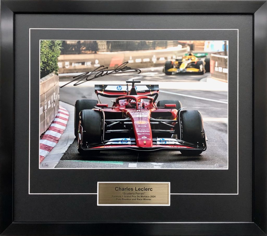 Charles Leclerc 2024 Monaco Victory Leading Piastri - Autographed