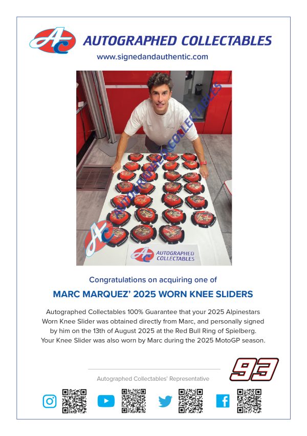 Marc knee sliders certificate