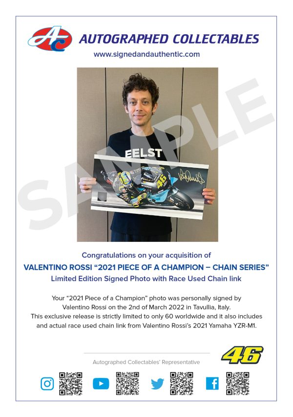 Valentino Rossi 2021 Chain Piece of a Champion - Image 2