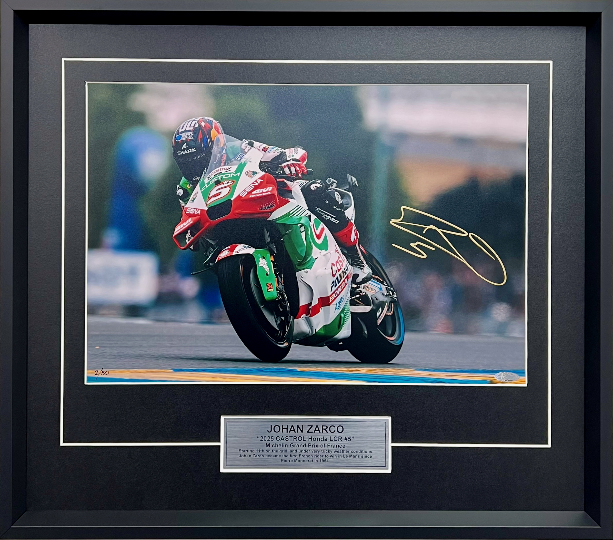 johan zarco le mans victory framed